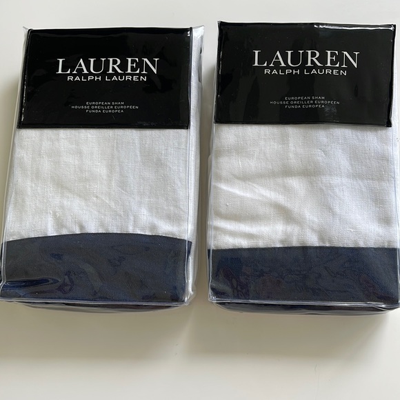 Ralph Lauren Bedding Ralph Lauren Navy Blue White Flora Linen